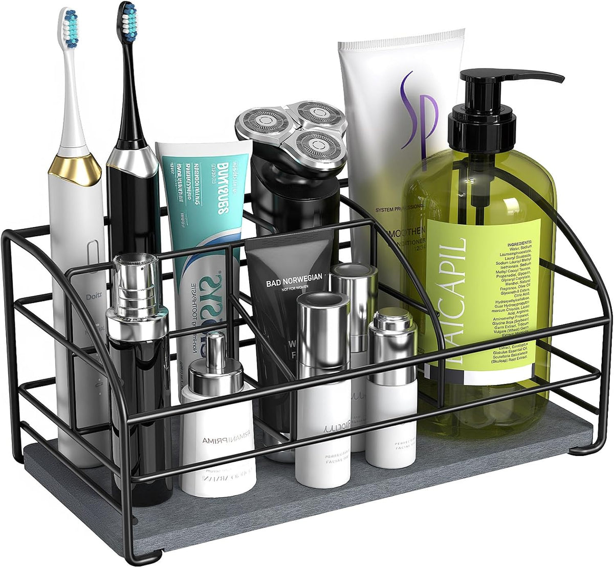 Toothbrush Holders for Bathroom, Stainless Steel, 2 Slots, Black