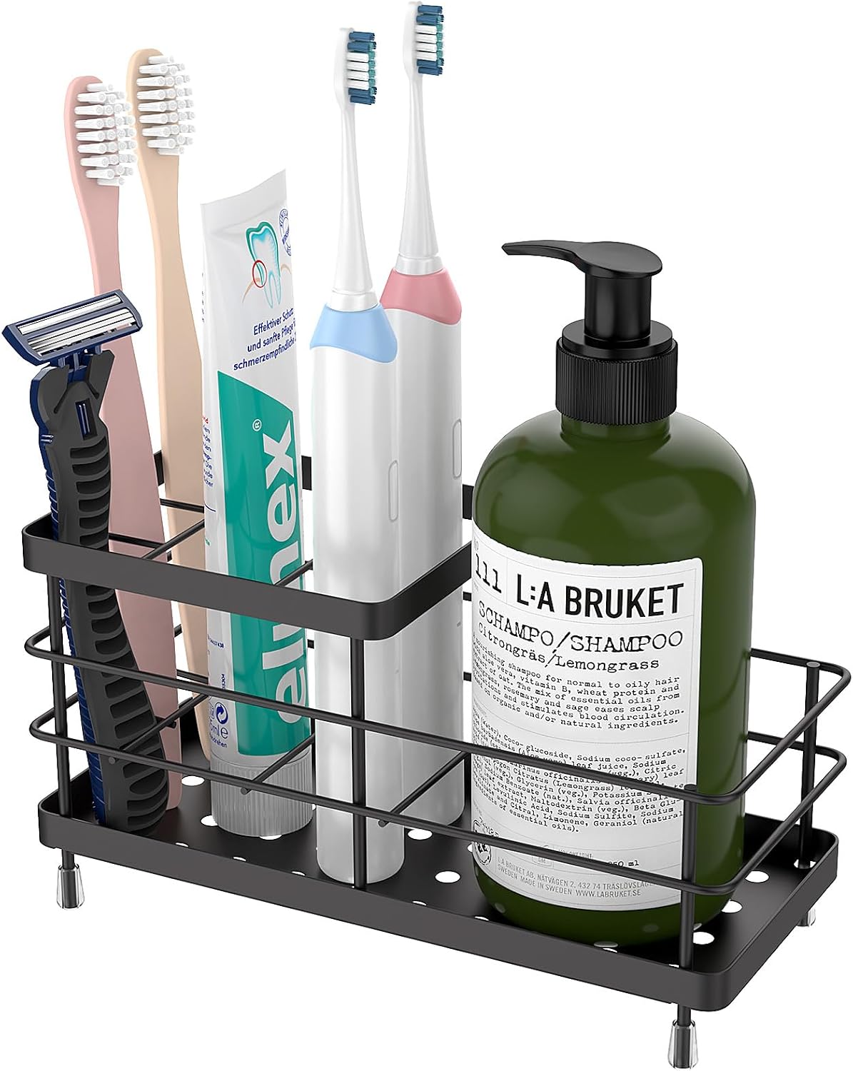 Toothbrush Holders for Bathroom, Stainless Steel, 2 Slots, Black