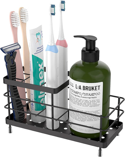 Toothbrush Holders for Bathroom, Stainless Steel, 2 Slots, Black