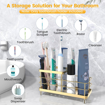 Toothbrush Holders for Bathroom, Stainless Steel, 2 Slots, Black
