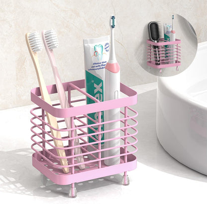 Toothbrush Holders for Bathroom, Stainless Steel, 2 Slots, Black