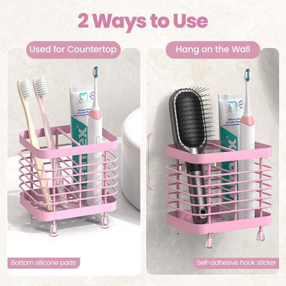 Toothbrush Holders for Bathroom, Stainless Steel, 2 Slots, Black
