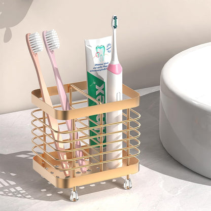 Toothbrush Holders for Bathroom, Stainless Steel, 2 Slots, Black