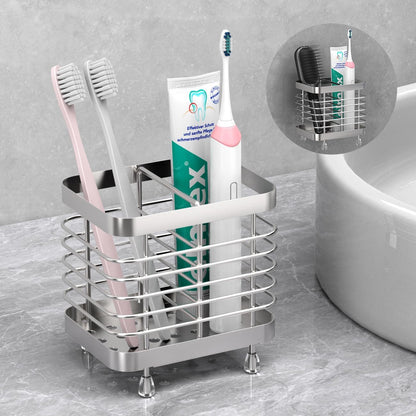 Toothbrush Holders for Bathroom, Stainless Steel, 2 Slots, Black