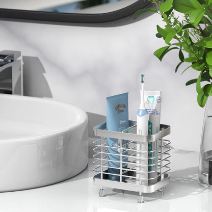 Toothbrush Holders for Bathroom, Stainless Steel, 2 Slots, Black