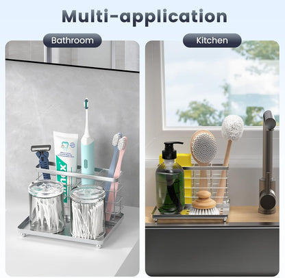 Toothbrush Holders for Bathroom, Stainless Steel, 2 Slots, Black