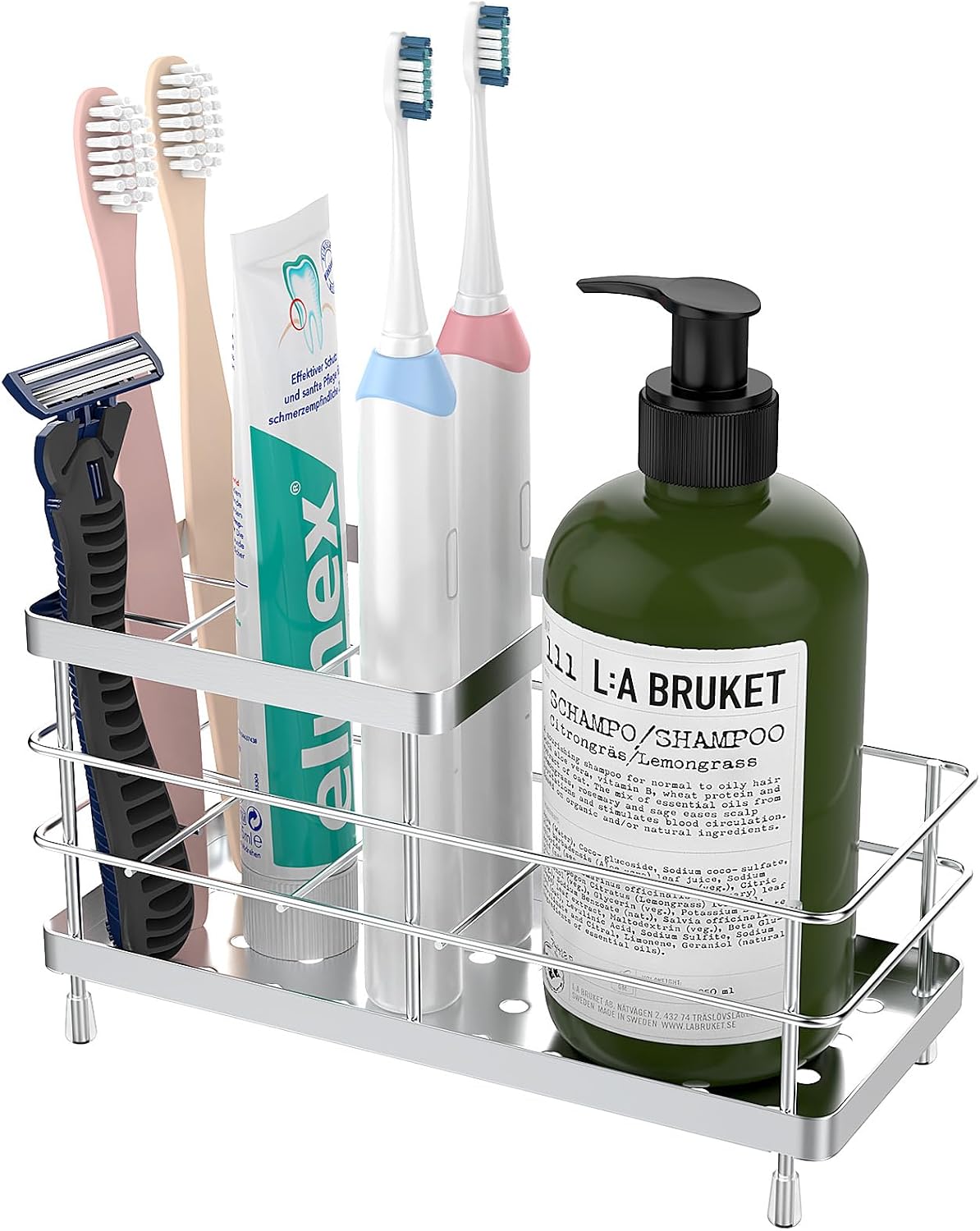 Toothbrush Holders for Bathroom, Stainless Steel, 2 Slots, Black