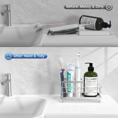 Toothbrush Holders for Bathroom, Stainless Steel, 2 Slots, Black