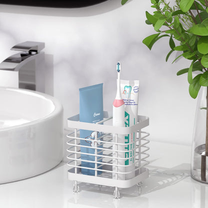 Toothbrush Holders for Bathroom, Stainless Steel, 2 Slots, Black