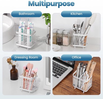 Toothbrush Holders for Bathroom, Stainless Steel, 2 Slots, Black