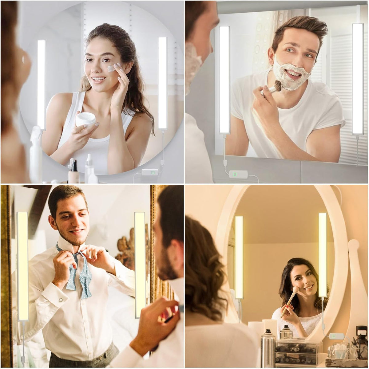 LED Vanity Lights for Mirror, Bright Dimmable and Color Temperature Changeable LED Makeup Light, Durable Stick-on 5V USB Powered Mirror Lights