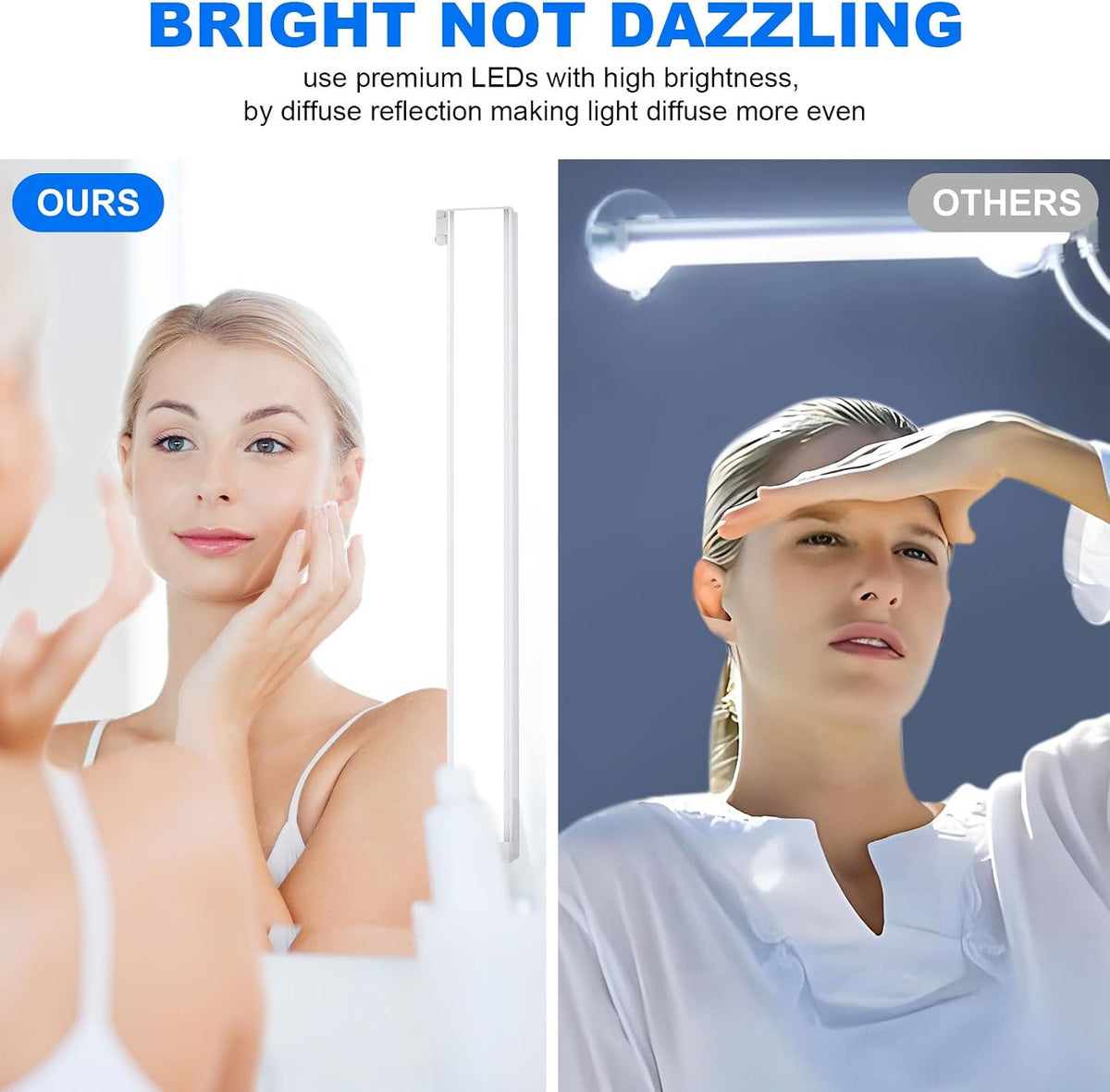 LED Vanity Lights for Mirror, Bright Dimmable and Color Temperature Changeable LED Makeup Light, Durable Stick-on 5V USB Powered Mirror Lights