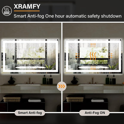 40"X60"LED Bathroom Mirror, Backlit + Front Lit Wall Mirror
