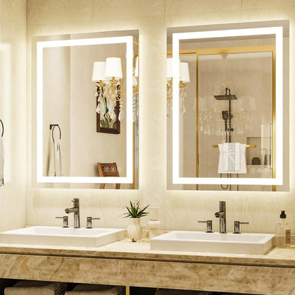 40"X60"LED Bathroom Mirror, Backlit + Front Lit Wall Mirror