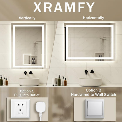 40"X60"LED Bathroom Mirror, Backlit + Front Lit Wall Mirror
