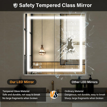 40"X60"LED Bathroom Mirror, Backlit + Front Lit Wall Mirror