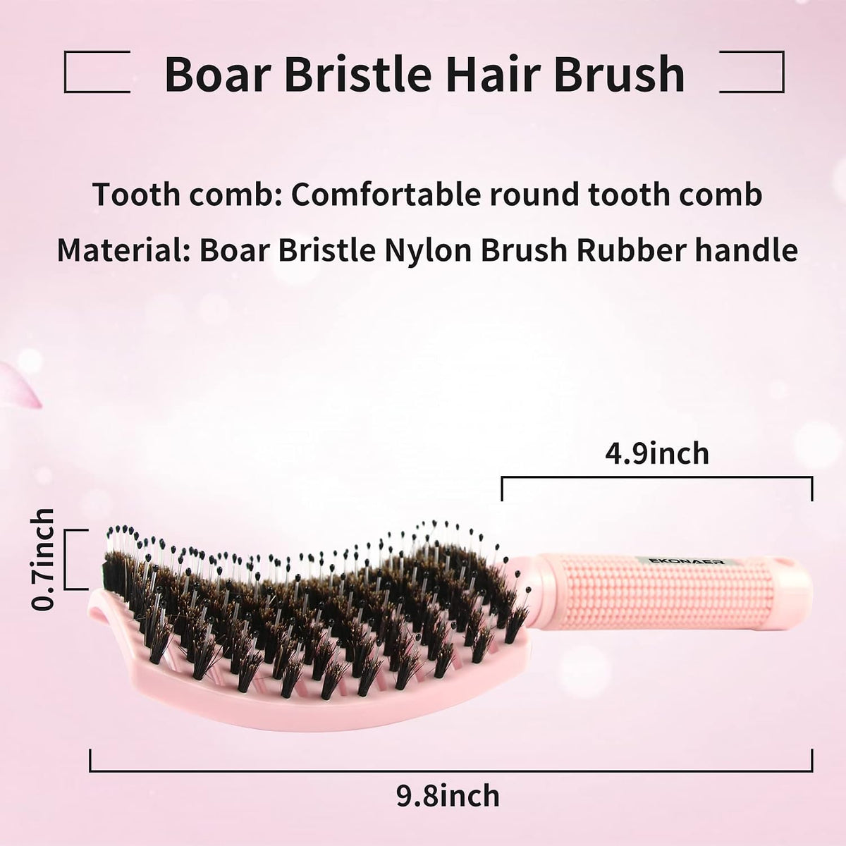 3 Pack Vented Quick Drying Massage Blow Detangler Brush,Boar Bristle Hair Brush Set-Curved,Detangling Hair Brush for Women Long,Thick, Thin, Curly(Green)