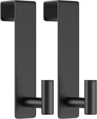 T-Shaped Over Door Hooks - Fits Wooden & Metal Doors Less Than 1.77" Wide,Door Hanger for Office,Bedroom Heavy-Duty Stainless Steel Doors(T Shape 2 Pack, Fits 1-3/4'' Thick)