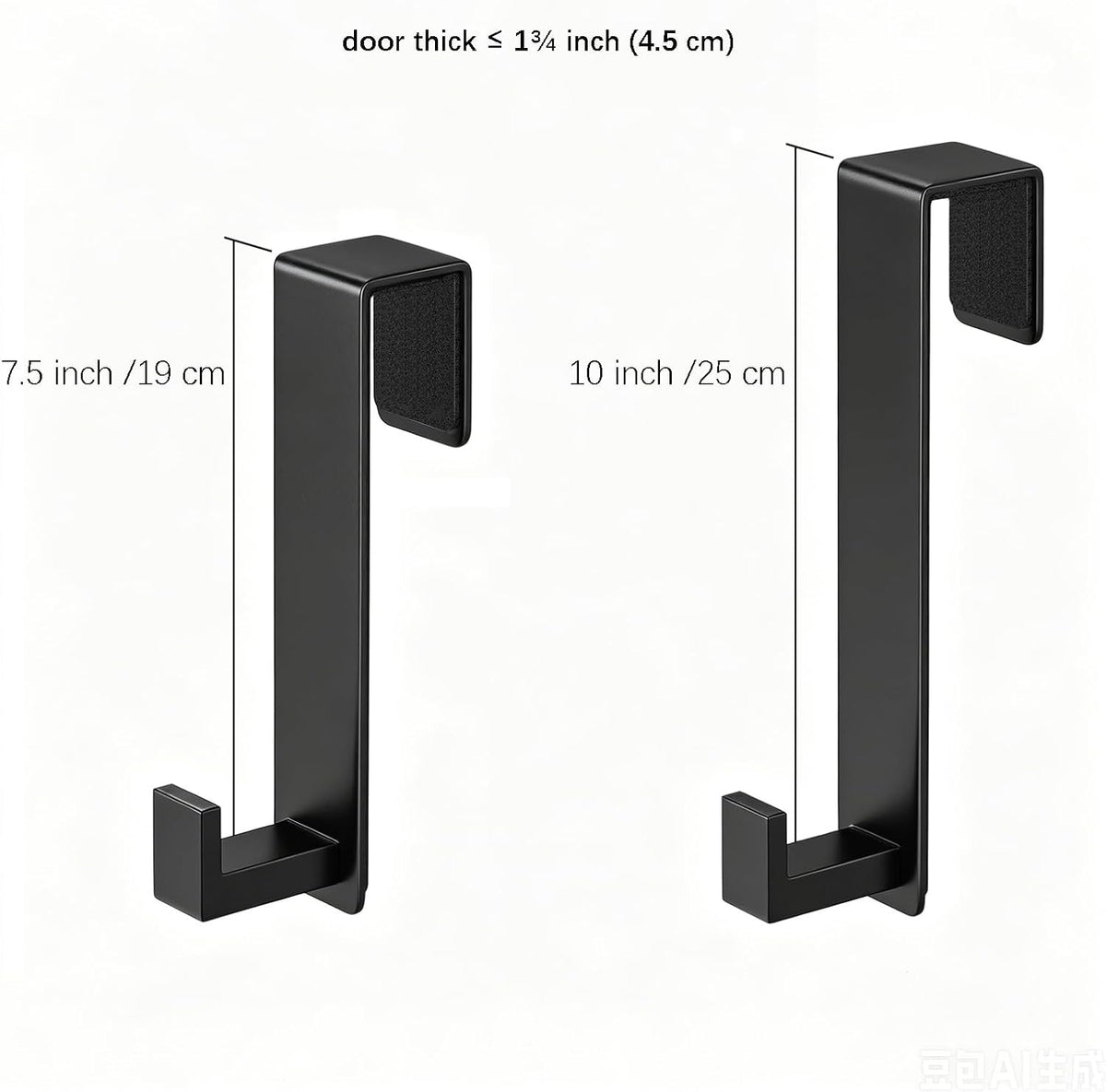 T-Shaped Over Door Hooks - Fits Wooden & Metal Doors Less Than 1.77" Wide,Door Hanger for Office,Bedroom Heavy-Duty Stainless Steel Doors(T Shape 2 Pack, Fits 1-3/4'' Thick)