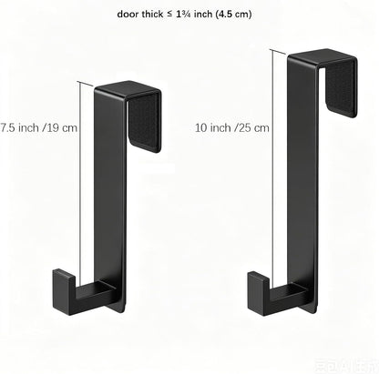 T-Shaped Over Door Hooks - Fits Wooden & Metal Doors Less Than 1.77" Wide,Door Hanger for Office,Bedroom Heavy-Duty Stainless Steel Doors(T Shape 2 Pack, Fits 1-3/4'' Thick)
