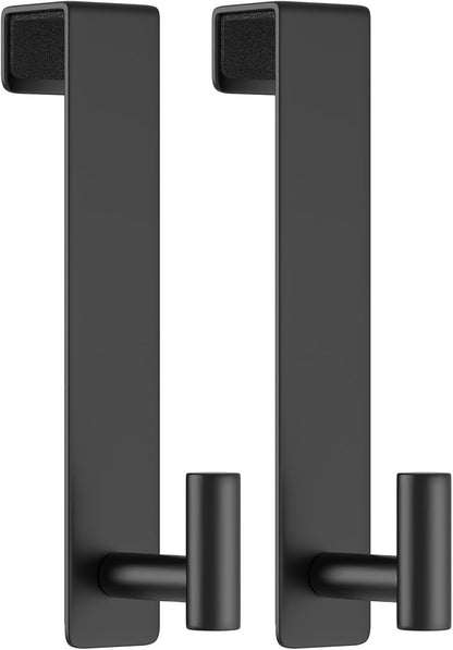 T-Shaped Over Door Hooks - Fits Wooden & Metal Doors Less Than 1.77" Wide,Door Hanger for Office,Bedroom Heavy-Duty Stainless Steel Doors(T Shape 2 Pack, Fits 1-3/4'' Thick)