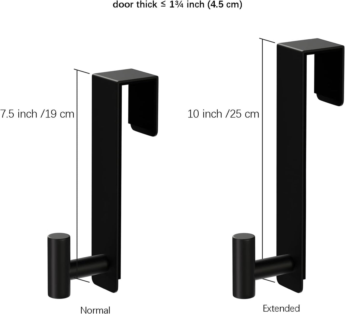 T-Shaped Over Door Hooks - Fits Wooden & Metal Doors Less Than 1.77" Wide,Door Hanger for Office,Bedroom Heavy-Duty Stainless Steel Doors(T Shape 2 Pack, Fits 1-3/4'' Thick)