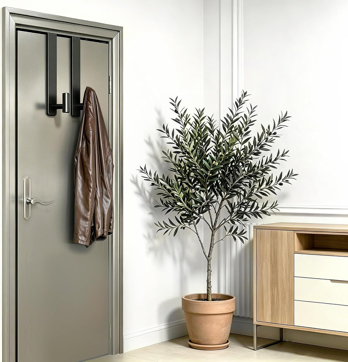 T-Shaped Over Door Hooks - Fits Wooden & Metal Doors Less Than 1.77" Wide,Door Hanger for Office,Bedroom Heavy-Duty Stainless Steel Doors(T Shape 2 Pack, Fits 1-3/4'' Thick)