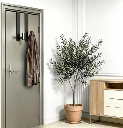 T-Shaped Over Door Hooks - Fits Wooden & Metal Doors Less Than 1.77" Wide,Door Hanger for Office,Bedroom Heavy-Duty Stainless Steel Doors(T Shape 2 Pack, Fits 1-3/4'' Thick)