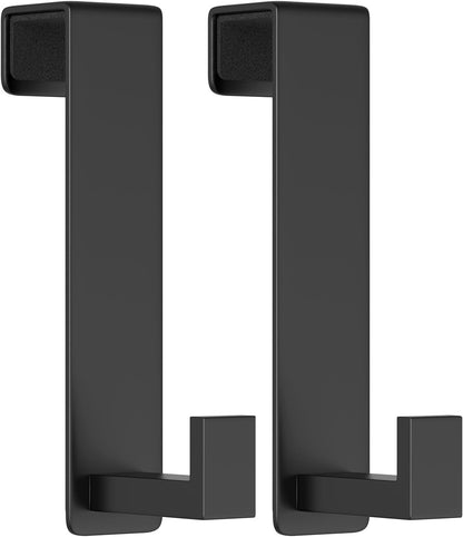 T-Shaped Over Door Hooks - Fits Wooden & Metal Doors Less Than 1.77" Wide,Door Hanger for Office,Bedroom Heavy-Duty Stainless Steel Doors(T Shape 2 Pack, Fits 1-3/4'' Thick)