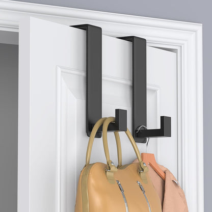 T-Shaped Over Door Hooks - Fits Wooden & Metal Doors Less Than 1.77" Wide,Door Hanger for Office,Bedroom Heavy-Duty Stainless Steel Doors(T Shape 2 Pack, Fits 1-3/4'' Thick)