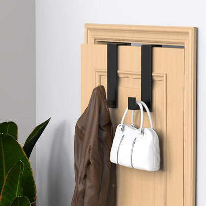 T-Shaped Over Door Hooks - Fits Wooden & Metal Doors Less Than 1.77" Wide,Door Hanger for Office,Bedroom Heavy-Duty Stainless Steel Doors(T Shape 2 Pack, Fits 1-3/4'' Thick)