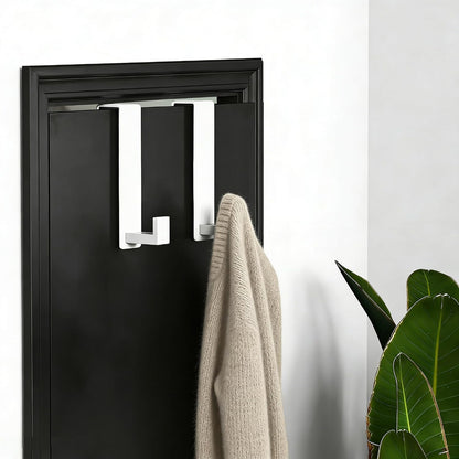 T-Shaped Over Door Hooks - Fits Wooden & Metal Doors Less Than 1.77" Wide,Door Hanger for Office,Bedroom Heavy-Duty Stainless Steel Doors(T Shape 2 Pack, Fits 1-3/4'' Thick)