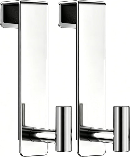 T-Shaped Over Door Hooks - Fits Wooden & Metal Doors Less Than 1.77" Wide,Door Hanger for Office,Bedroom Heavy-Duty Stainless Steel Doors(T Shape 2 Pack, Fits 1-3/4'' Thick)