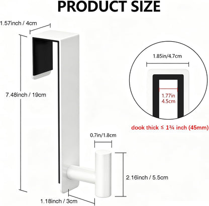 T-Shaped Over Door Hooks - Fits Wooden & Metal Doors Less Than 1.77" Wide,Door Hanger for Office,Bedroom Heavy-Duty Stainless Steel Doors(T Shape 2 Pack, Fits 1-3/4'' Thick)