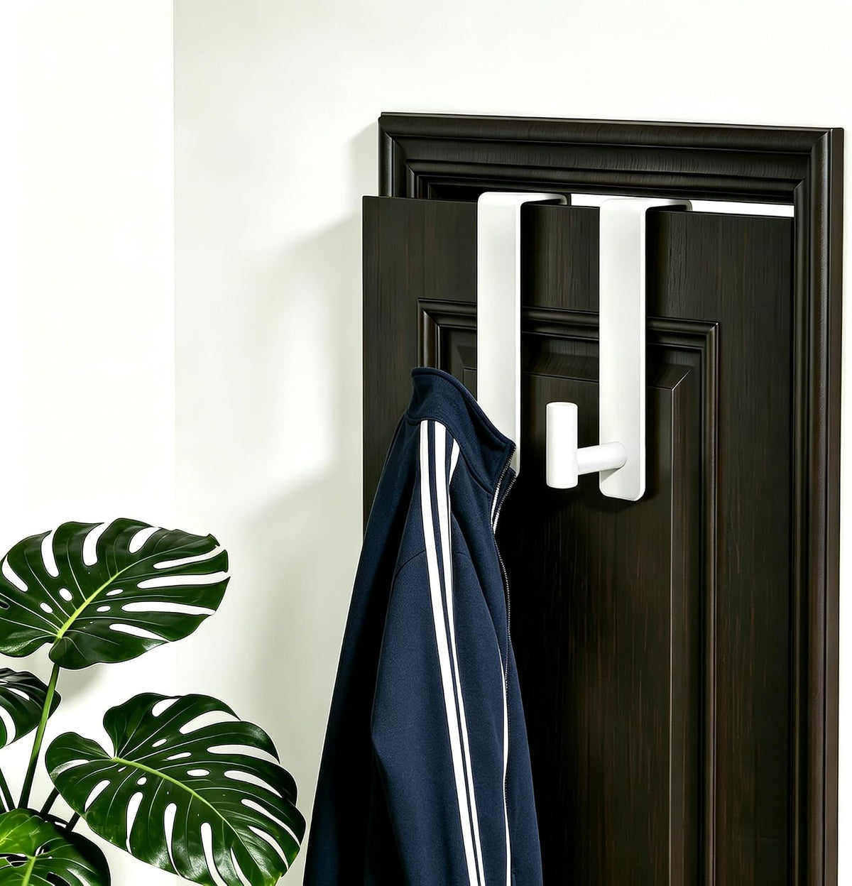 T-Shaped Over Door Hooks - Fits Wooden & Metal Doors Less Than 1.77" Wide,Door Hanger for Office,Bedroom Heavy-Duty Stainless Steel Doors(T Shape 2 Pack, Fits 1-3/4'' Thick)