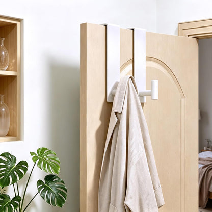 T-Shaped Over Door Hooks - Fits Wooden & Metal Doors Less Than 1.77" Wide,Door Hanger for Office,Bedroom Heavy-Duty Stainless Steel Doors(T Shape 2 Pack, Fits 1-3/4'' Thick)