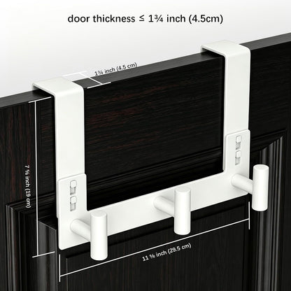 T-Shaped Over Door Hooks - Fits Wooden & Metal Doors Less Than 1.77" Wide,Door Hanger for Office,Bedroom Heavy-Duty Stainless Steel Doors(T Shape 2 Pack, Fits 1-3/4'' Thick)