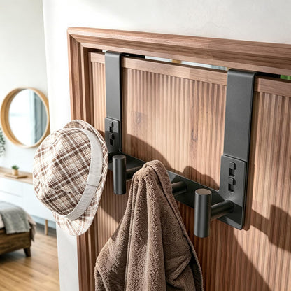 T-Shaped Over Door Hooks - Fits Wooden & Metal Doors Less Than 1.77" Wide,Door Hanger for Office,Bedroom Heavy-Duty Stainless Steel Doors(T Shape 2 Pack, Fits 1-3/4'' Thick)