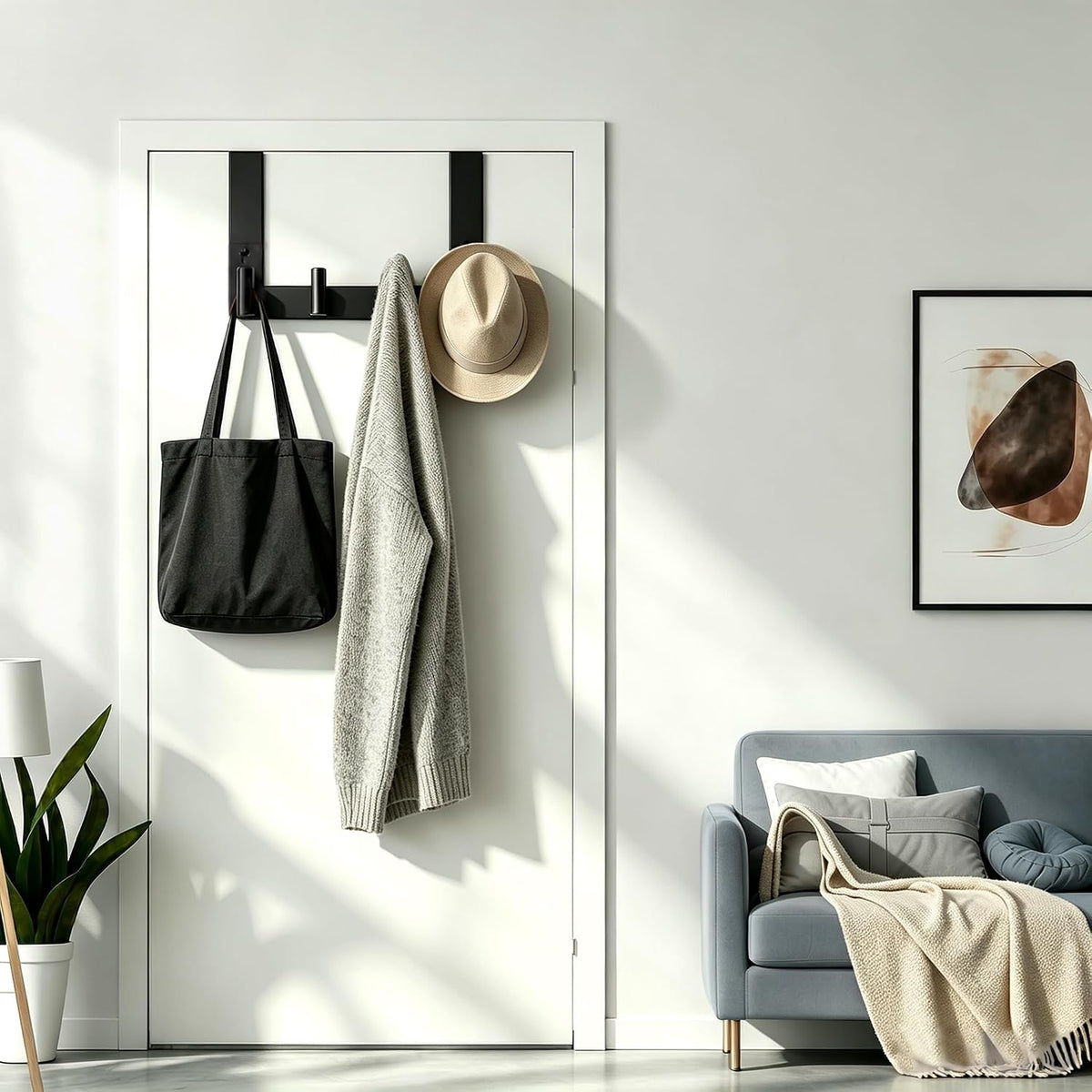T-Shaped Over Door Hooks - Fits Wooden & Metal Doors Less Than 1.77" Wide,Door Hanger for Office,Bedroom Heavy-Duty Stainless Steel Doors(T Shape 2 Pack, Fits 1-3/4'' Thick)