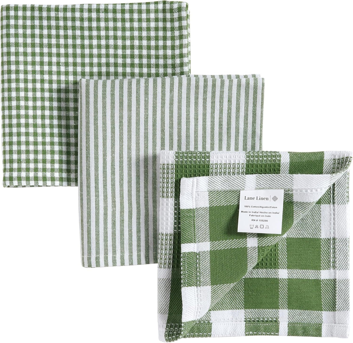 Dish Towels for Kitchen 100% Cotton Tightly Woven - Olive