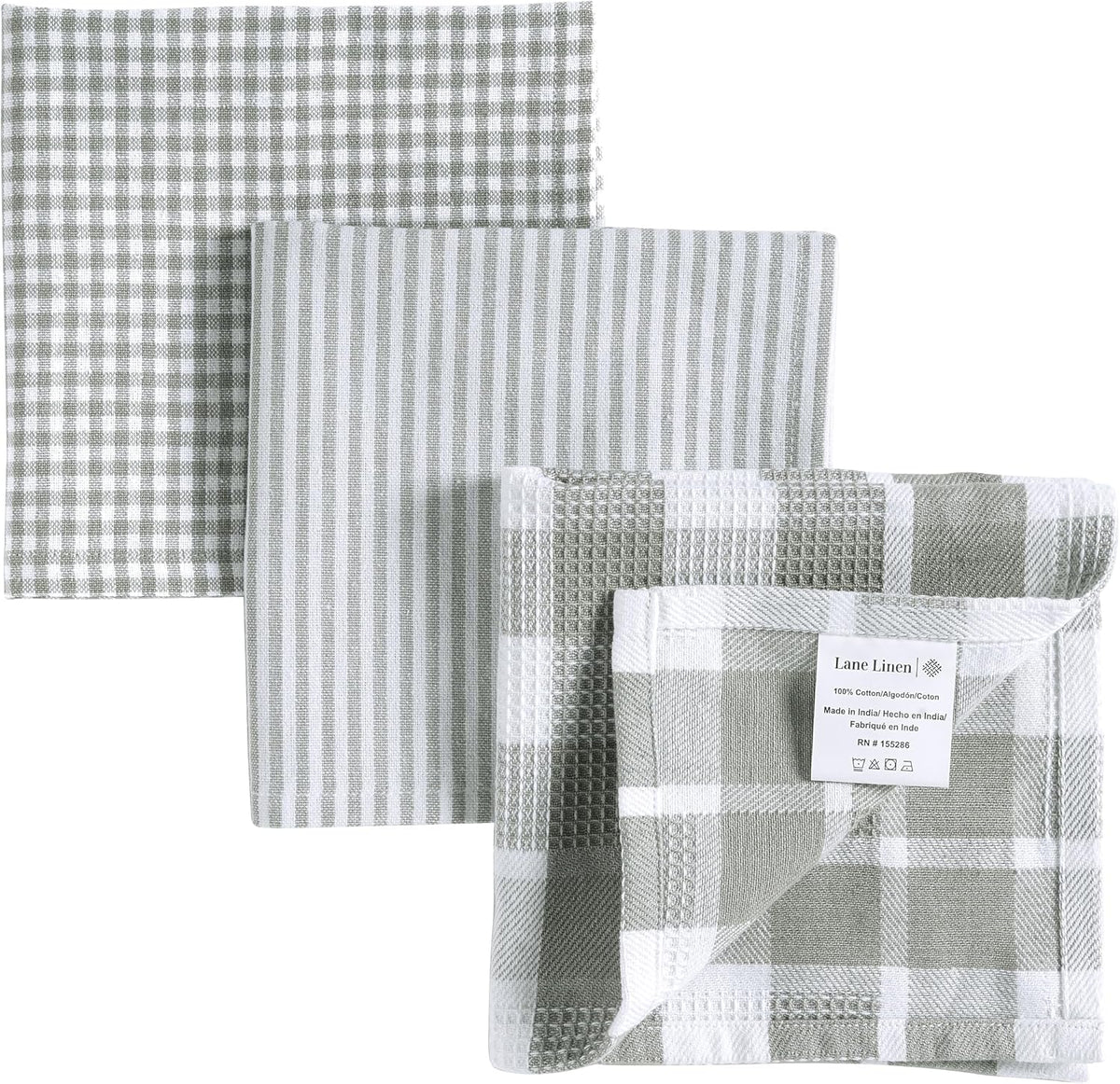 Dish Towels for Kitchen 100% Cotton Tightly Woven - Olive