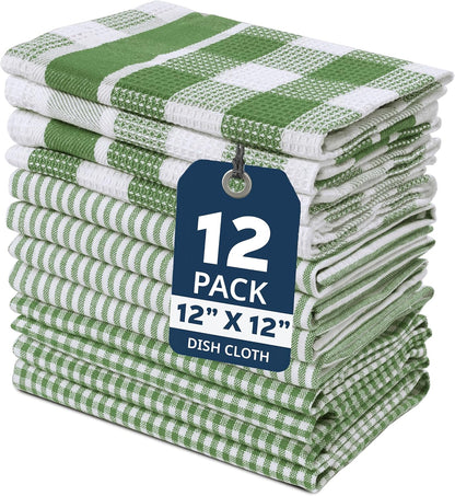 Dish Towels for Kitchen 100% Cotton Tightly Woven - Olive