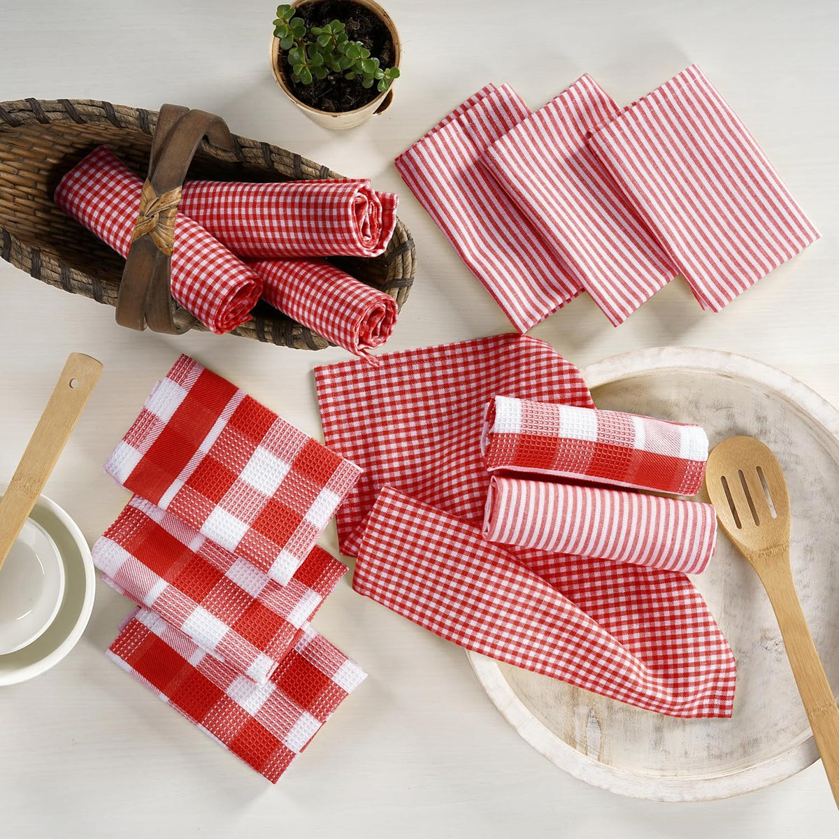 Dish Towels for Kitchen 100% Cotton Tightly Woven - Olive