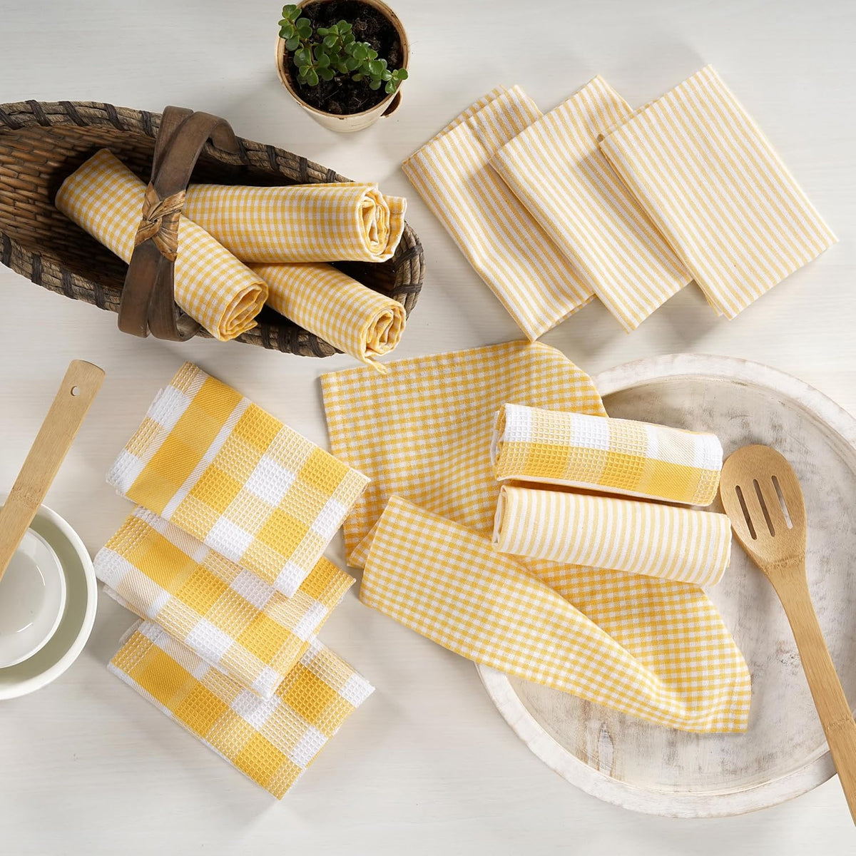 Dish Towels for Kitchen 100% Cotton Tightly Woven - Olive