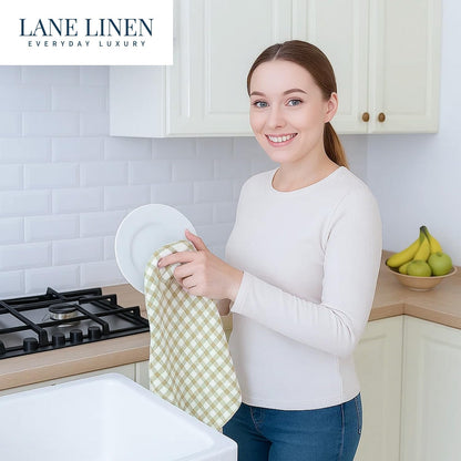 Dish Towels for Kitchen 100% Cotton Tightly Woven - Olive