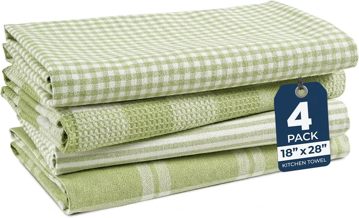Dish Towels for Kitchen 100% Cotton Tightly Woven - Olive