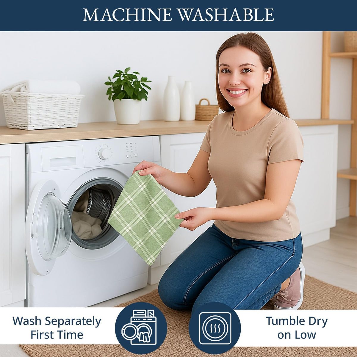 Dish Towels for Kitchen 100% Cotton Tightly Woven - Olive