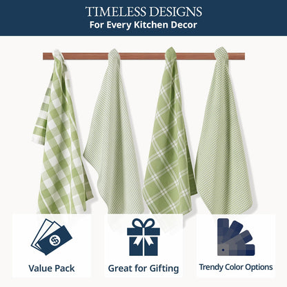 Dish Towels for Kitchen 100% Cotton Tightly Woven - Olive