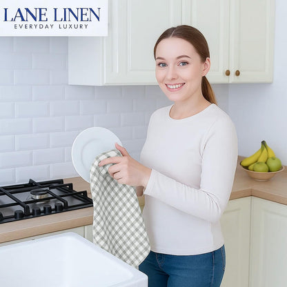 Dish Towels for Kitchen 100% Cotton Tightly Woven - Olive
