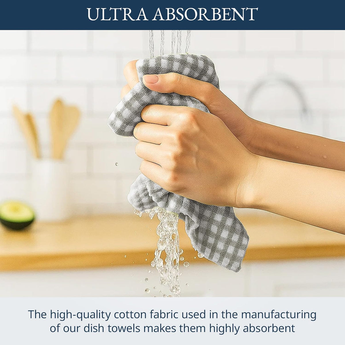 Dish Towels for Kitchen 100% Cotton Tightly Woven - Olive